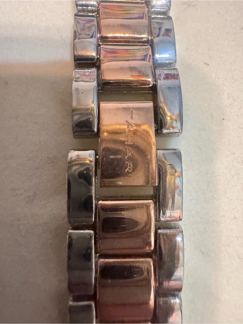 Tahari Rose Gold Mesh Bracelet Crystal Accent Women's Watch